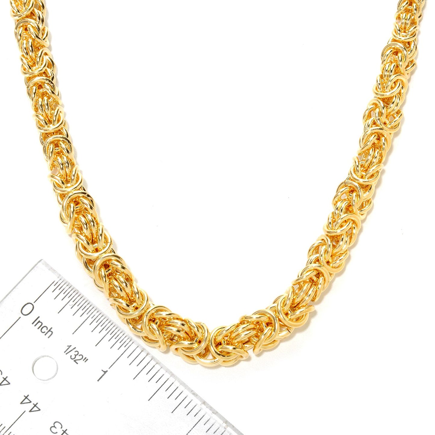 Limited quantity! Graduated Byzantine Necklace 18K Gold Plated Over Bronze Hand Made Byzantine Link Necklace with Gemstone Black Onyx Clasp