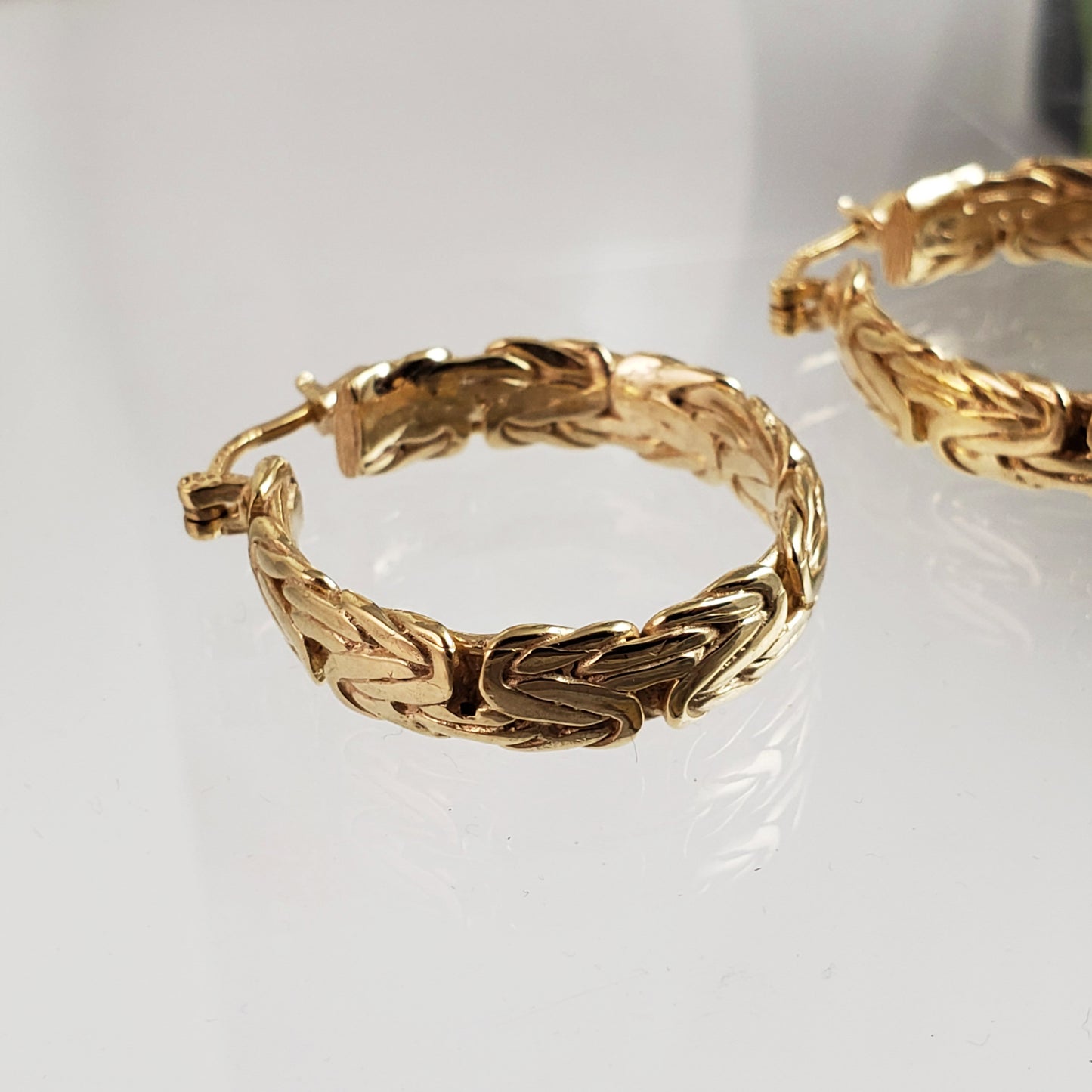 Byzantine Hoop Earrings with Woven Detail