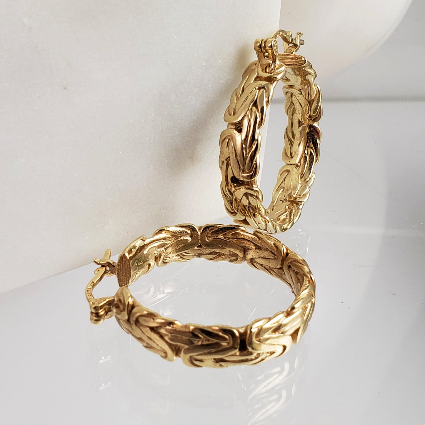 Byzantine Hoop Earrings with Woven Detail