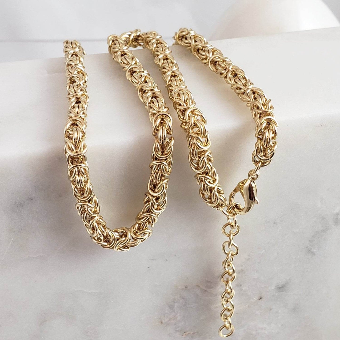 Timeless Classic Byzantine Necklace Lobster Claw Clasp - TurkishBling