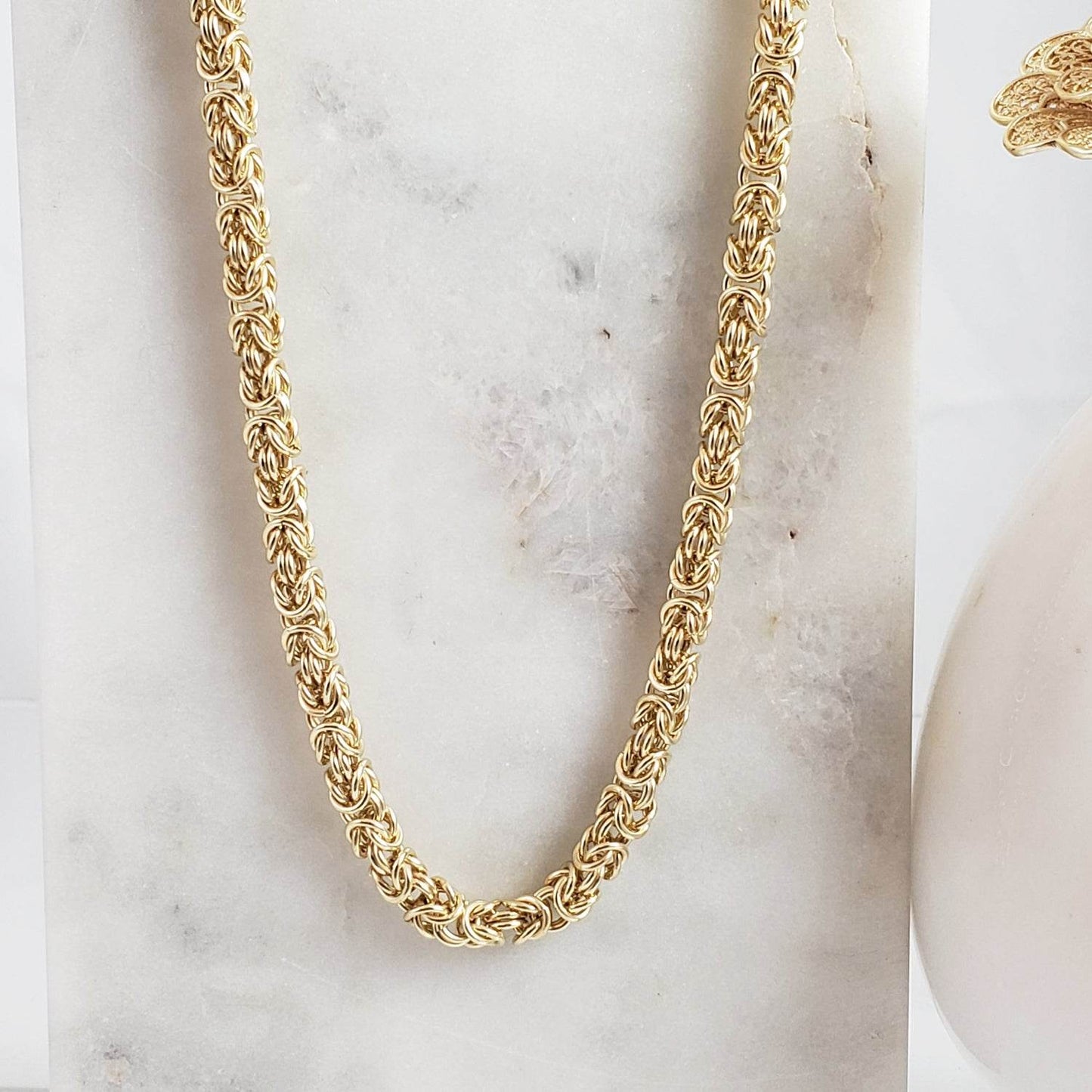 Timeless Classic Byzantine Necklace Lobster Claw Clasp - TurkishBling
