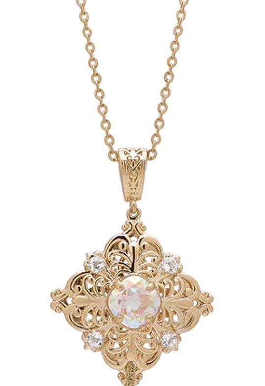 Fine Gemstone Colored Genuine Quart Necklace w/ 18in chain + 2 in extension - TurkishBling