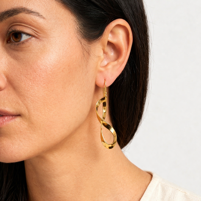 Twist Drop Earrings Sculptural Design