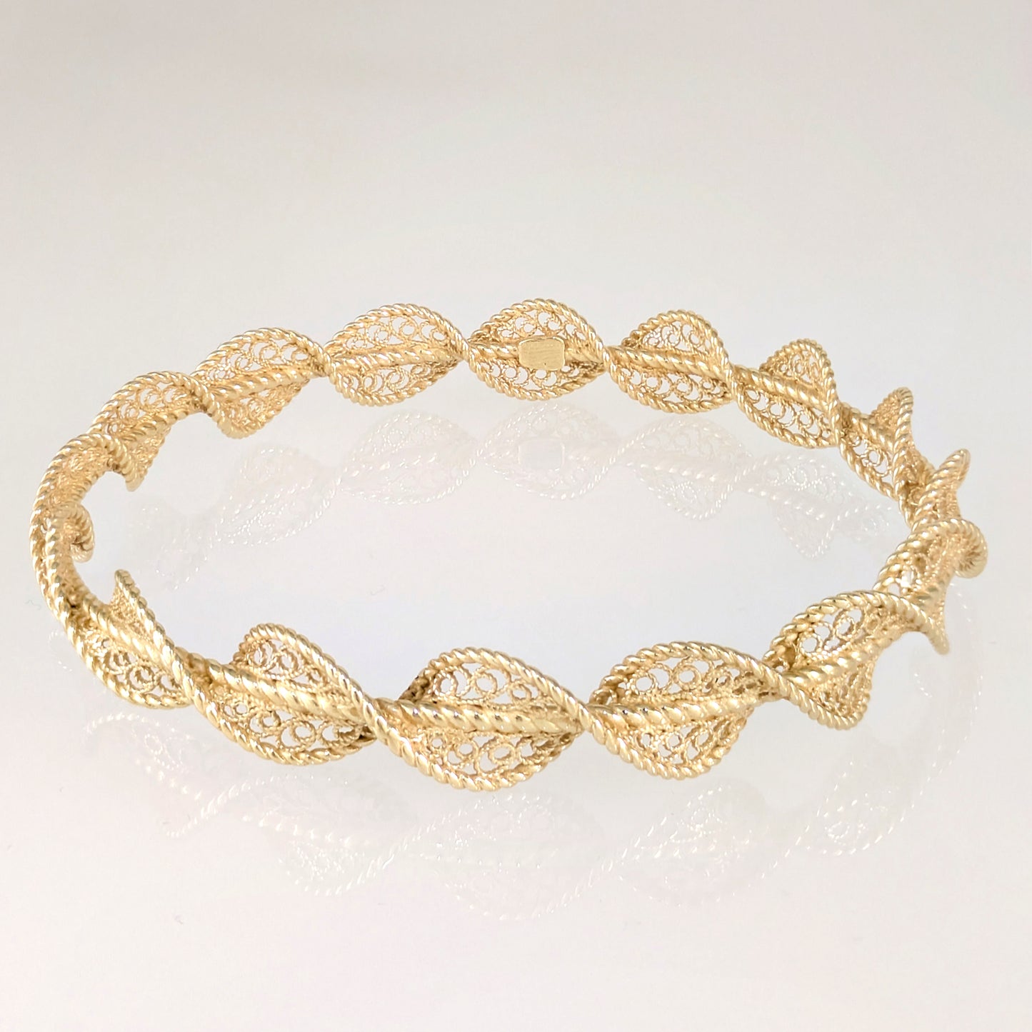 Twisted Filigree Bracelet  Turkish Spiral Bangle Elegant Statement Bracelet