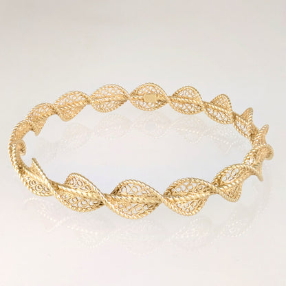 Twisted Filigree Bracelet  Turkish Spiral Bangle Elegant Statement Bracelet