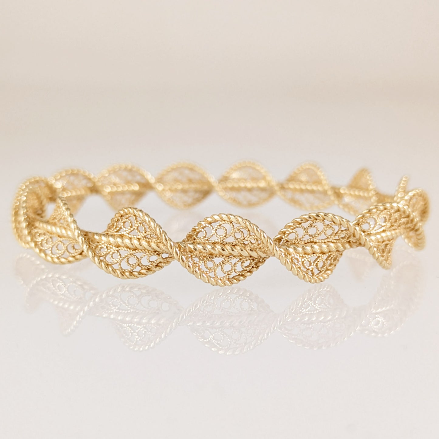 Twisted Filigree Bracelet  Turkish Spiral Bangle Elegant Statement Bracelet