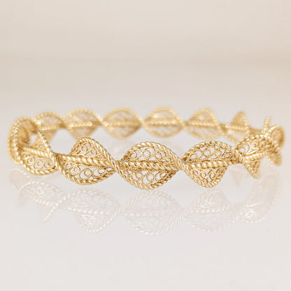 Twisted Filigree Bracelet  Turkish Spiral Bangle Elegant Statement Bracelet
