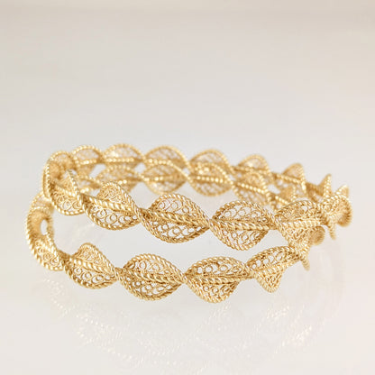 Twisted Filigree Bracelet  Turkish Spiral Bangle Elegant Statement Bracelet