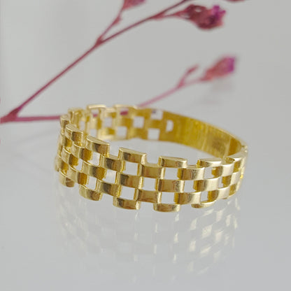 Panther Link Gold Ring - 10k-14k-18k - TurkishBling