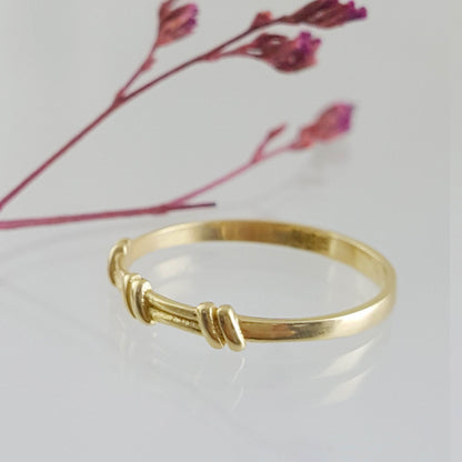 Minimalist Braid Gold Ring - 10k,14k,18k - TurkishBling