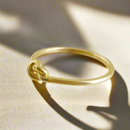 Minimalist Knot Gold Ring - 10k,14k,18k - TurkishBling