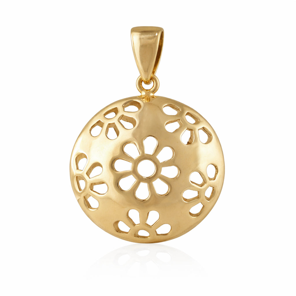 Floral Cutout Pendant Necklace Statement