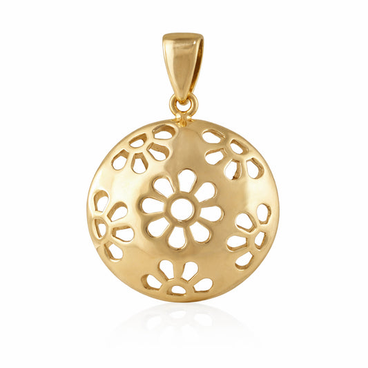 Floral Cutout Pendant Necklace Statement