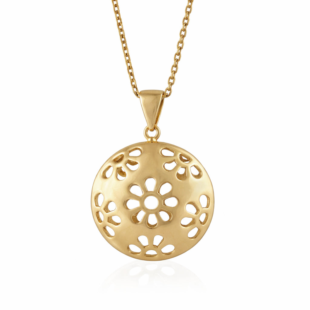 Floral Cutout Pendant Necklace Statement