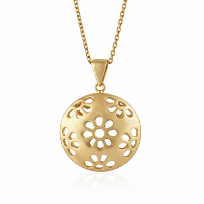 Floral Cutout Pendant Necklace Statement