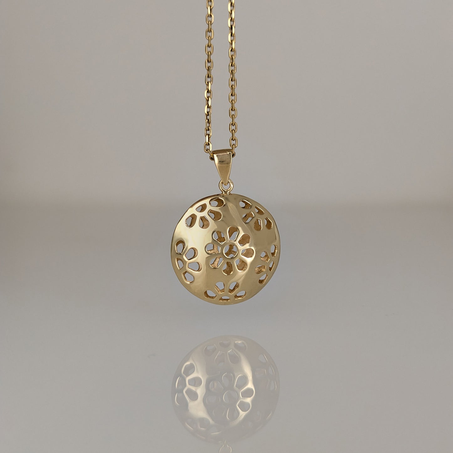 Floral Cutout Pendant Necklace Statement