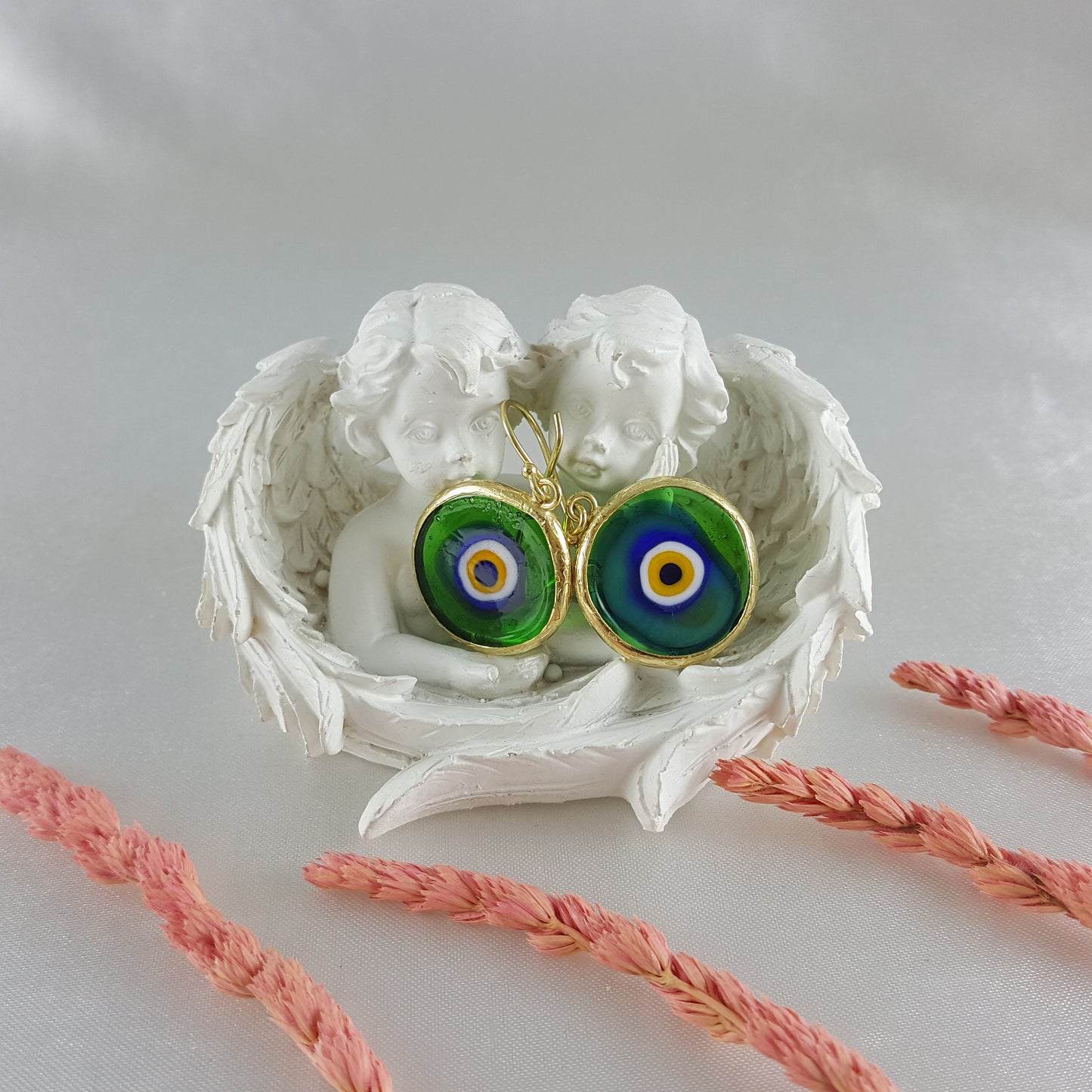 Glass Evil Eye Earrings