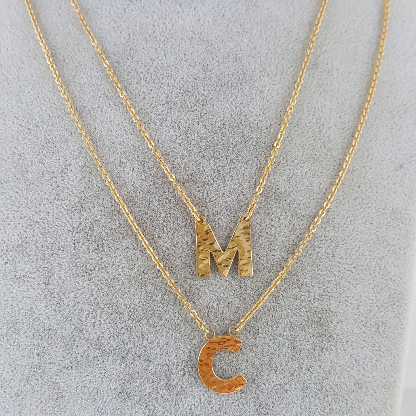 Initial Necklace, Personalized Jewelry ,Gifts for Her, 18k Gold Over Bronze
