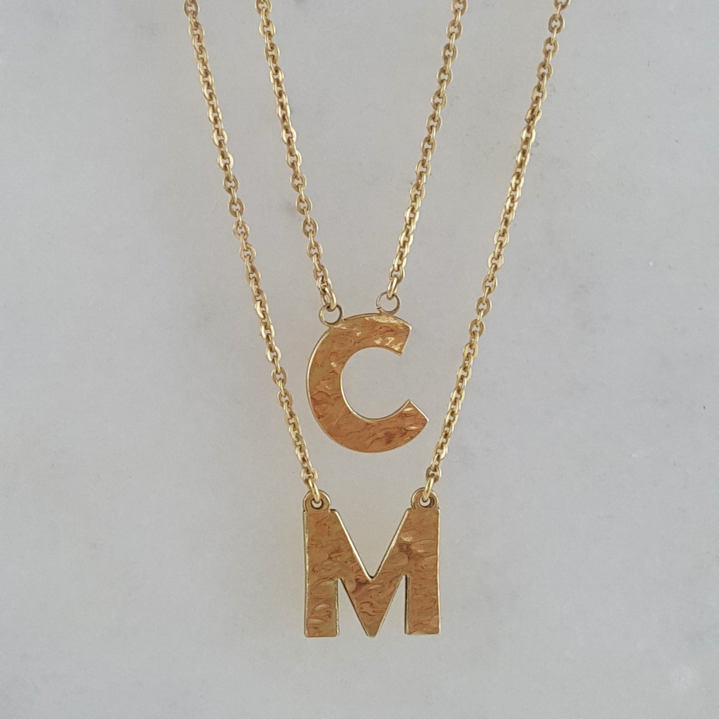 Initial Necklace, Personalized Jewelry ,Gifts for Her, 18k Gold Over Bronze