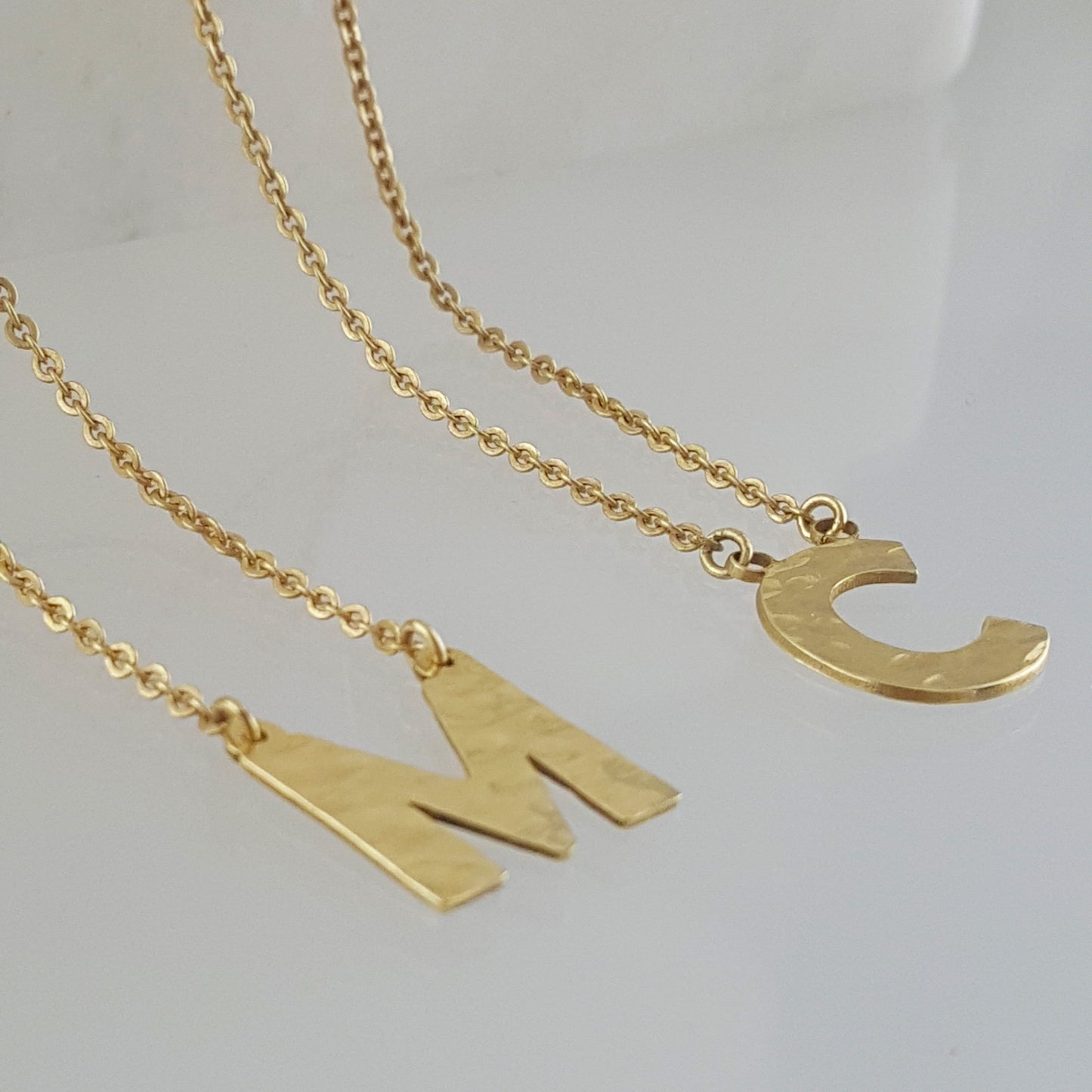 Initial Necklace, Personalized Jewelry ,Gifts for Her, 18k Gold Over Bronze