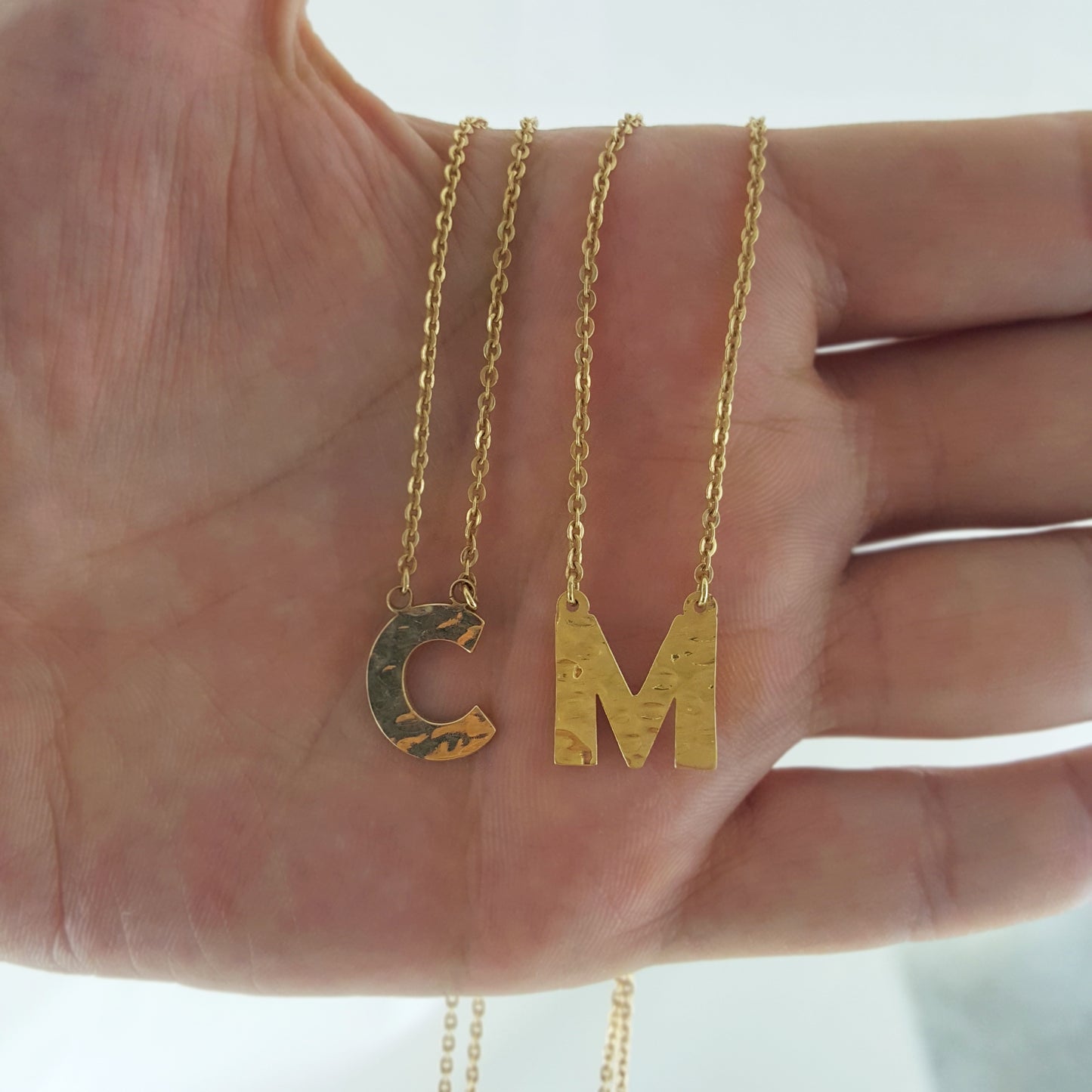 Initial Necklace, Personalized Jewelry ,Gifts for Her, 18k Gold Over Bronze