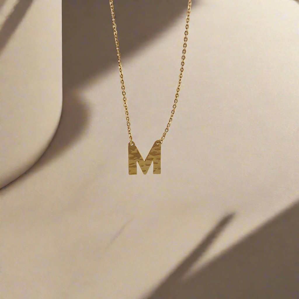 Initial Necklace, Personalized Jewelry ,Gifts for Her, 18k Gold Over Bronze