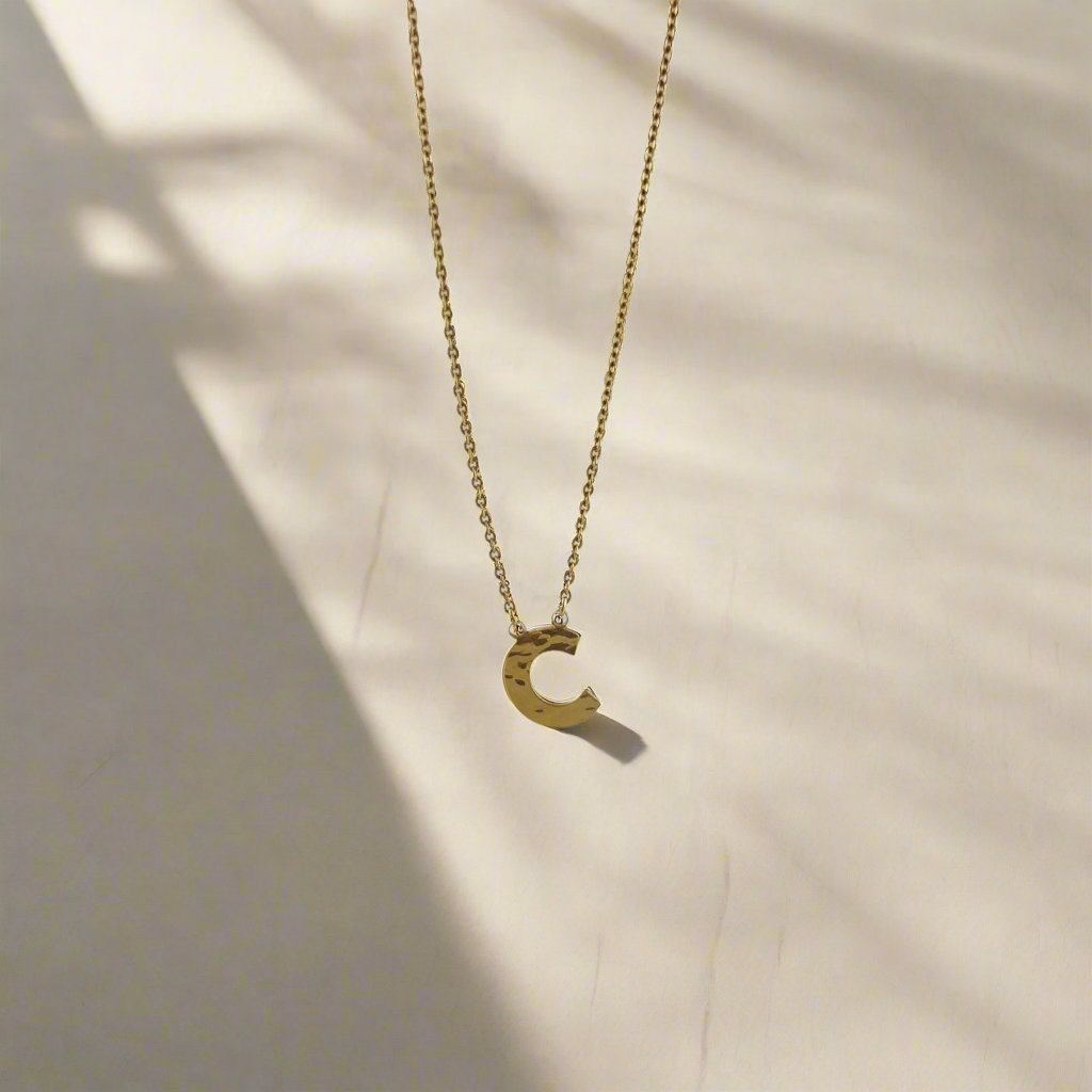 Initial Necklace, Personalized Jewelry ,Gifts for Her, 18k Gold Over Bronze