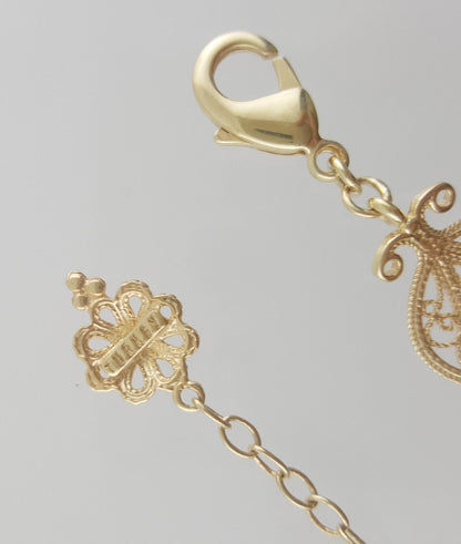 Gold Plated Bronze Filigree Bracelet with Elegant Floral Design - TurkishBling
