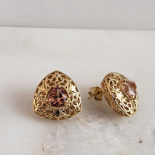 Trillion Filigree Stud Earrings