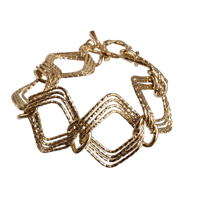 Diamond Link Bracelet with Toggle clasp - TurkishBling