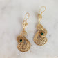 Genuine Malachite Filigree Swan Earrings