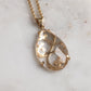 Crystal Quartz Teardrop Filigree Pendant & Chain