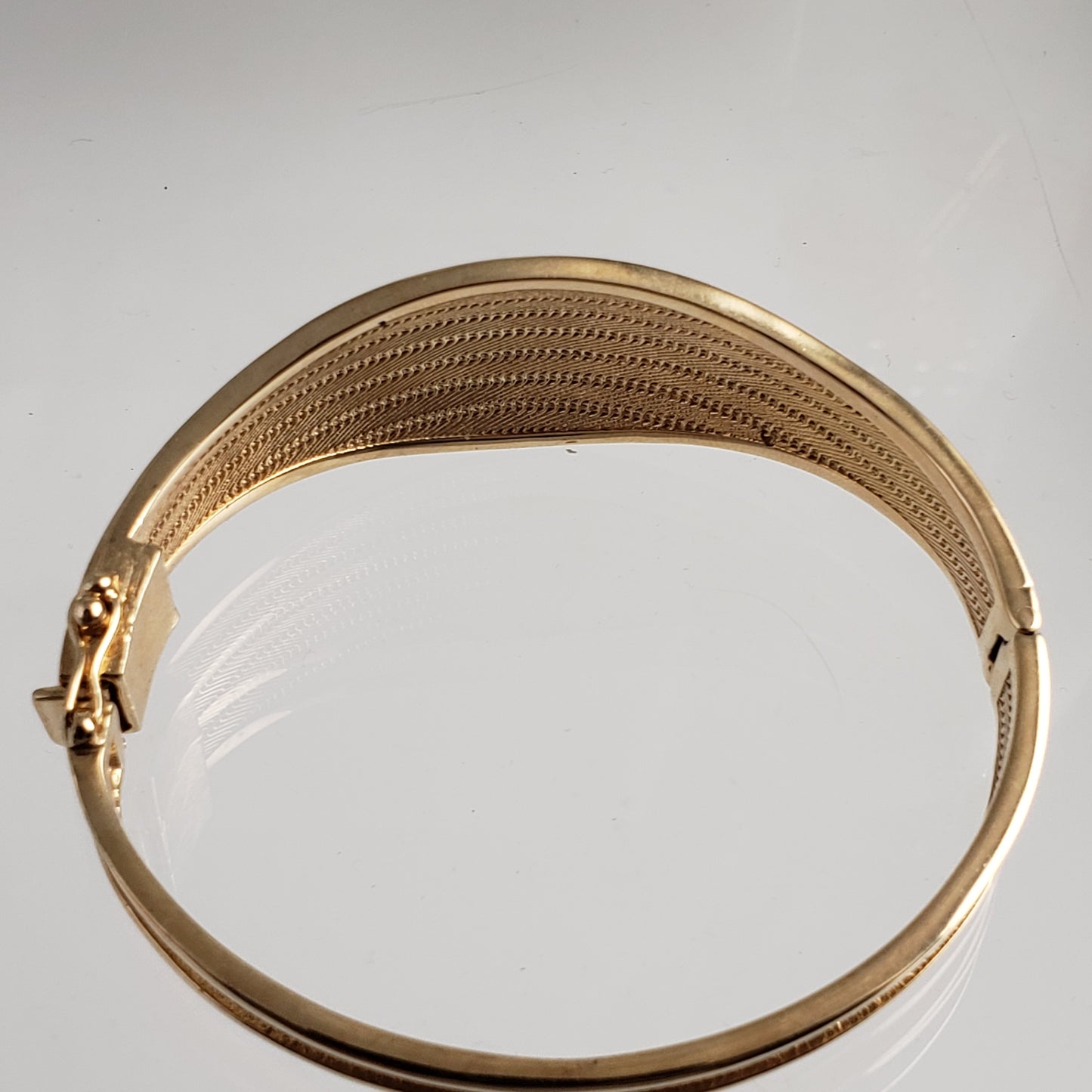 Wickerwork Tapered Statement Bangle