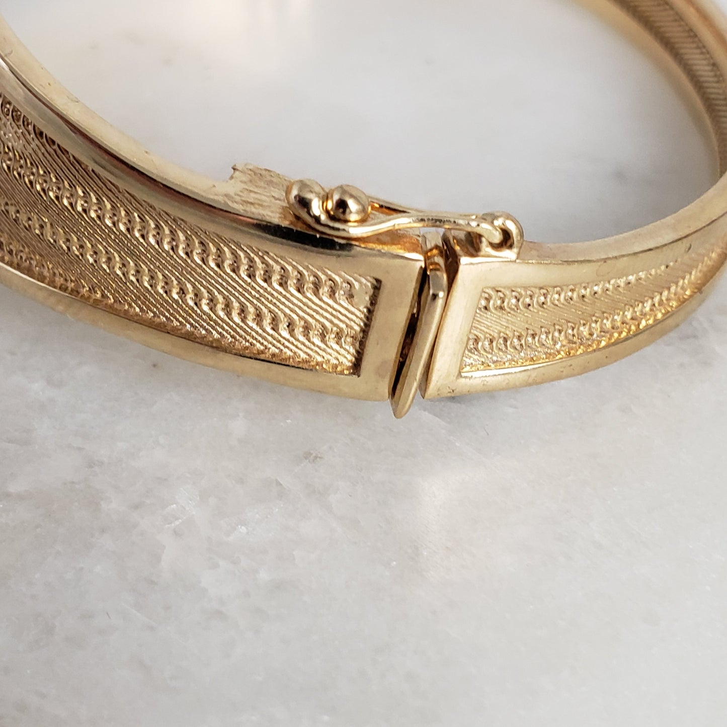 Wickerwork Tapered Statement Bangle