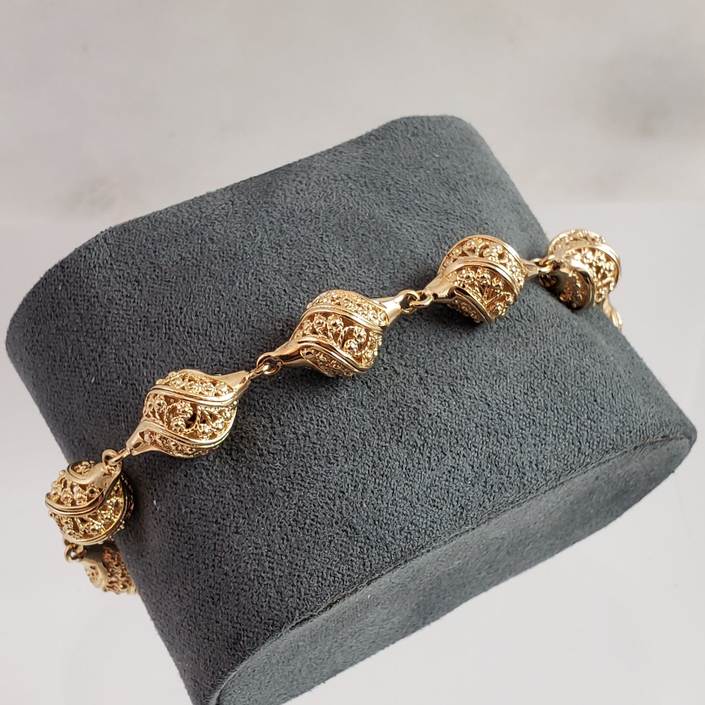 Turkish Nightingale Dimensional Filigree Bolo Bracelet with Slide Clasp