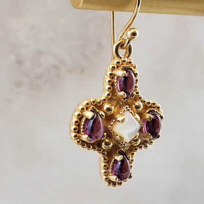 Enchanting Peridot Cross Byzantine Gemstone Earrings - TurkishBling