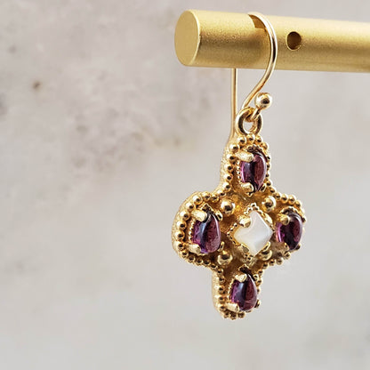 Enchanting Peridot Cross Byzantine Gemstone Earrings - TurkishBling