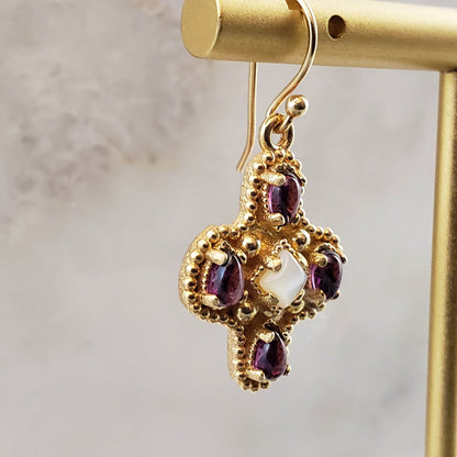 Enchanting Peridot Cross Byzantine Gemstone Earrings - TurkishBling
