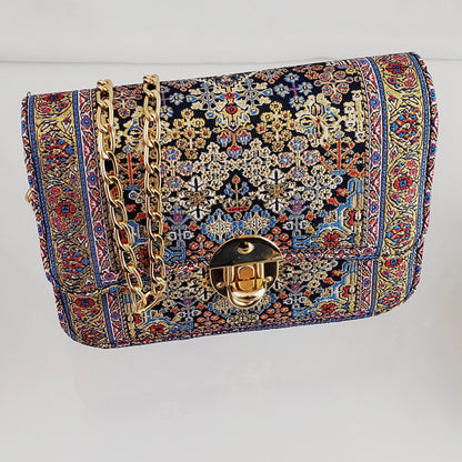 Turkish Tapestry Shoulder Bag with Chain Strap - TurkishBling