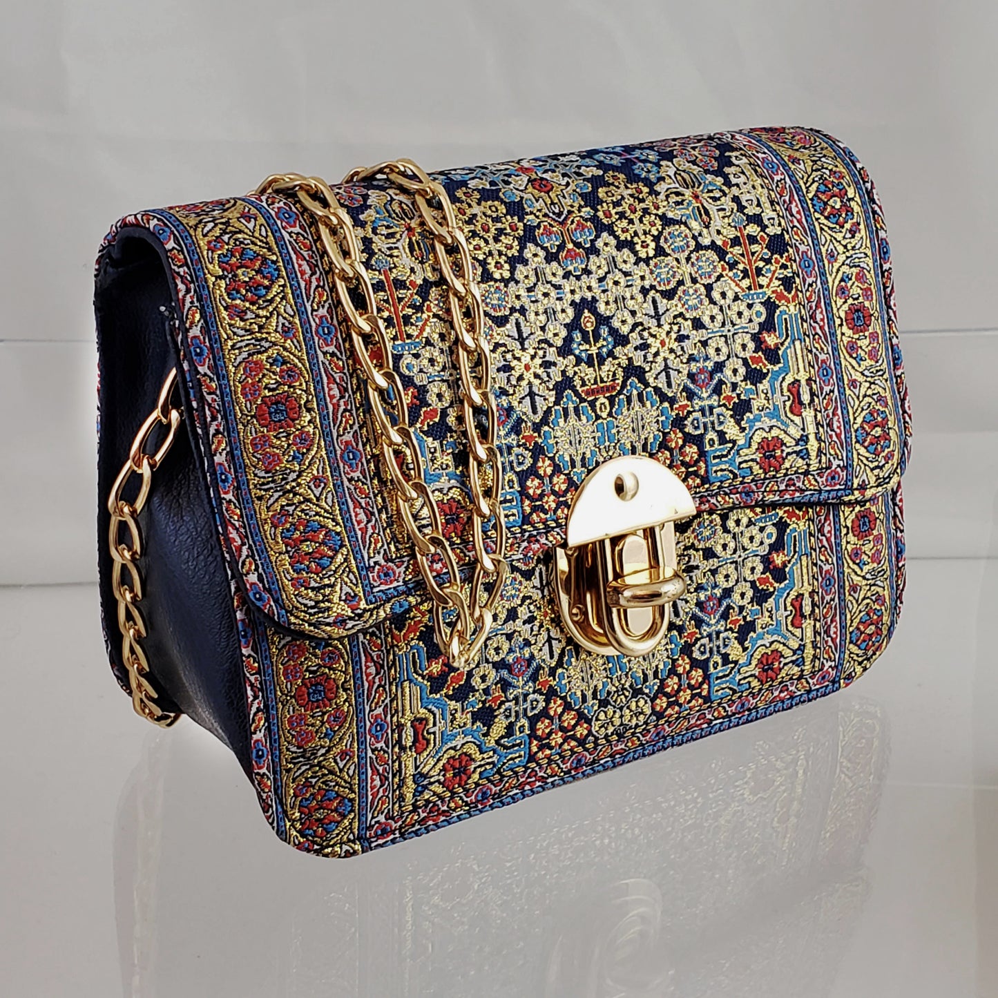 Turkish Tapestry Shoulder Bag with Chain Strap