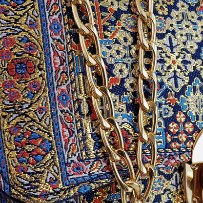 Turkish Tapestry Shoulder Bag with Chain Strap - TurkishBling