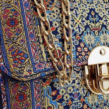 Turkish Tapestry Shoulder Bag with Chain Strap - TurkishBling