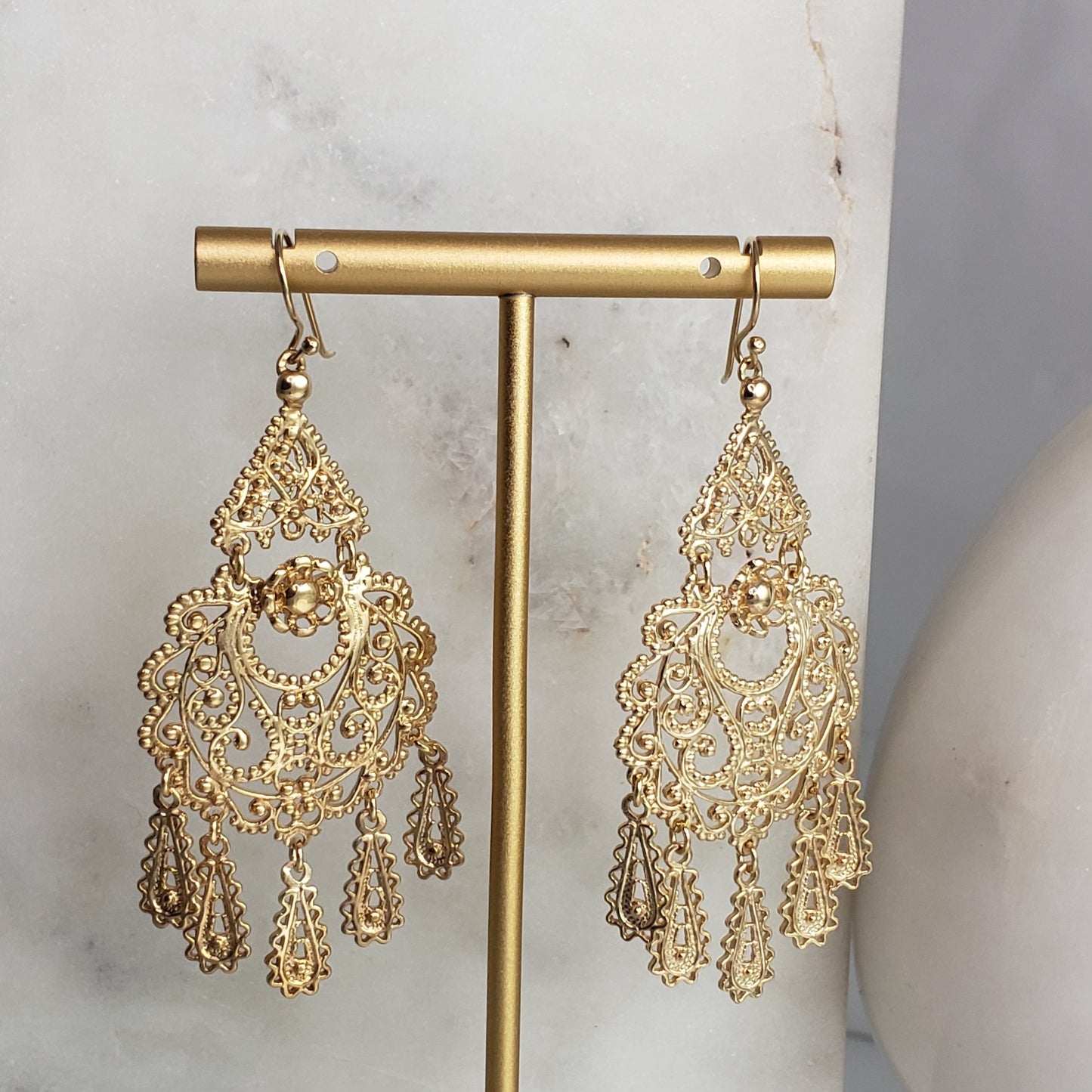 Filigree Chandelier Dangle Earrings