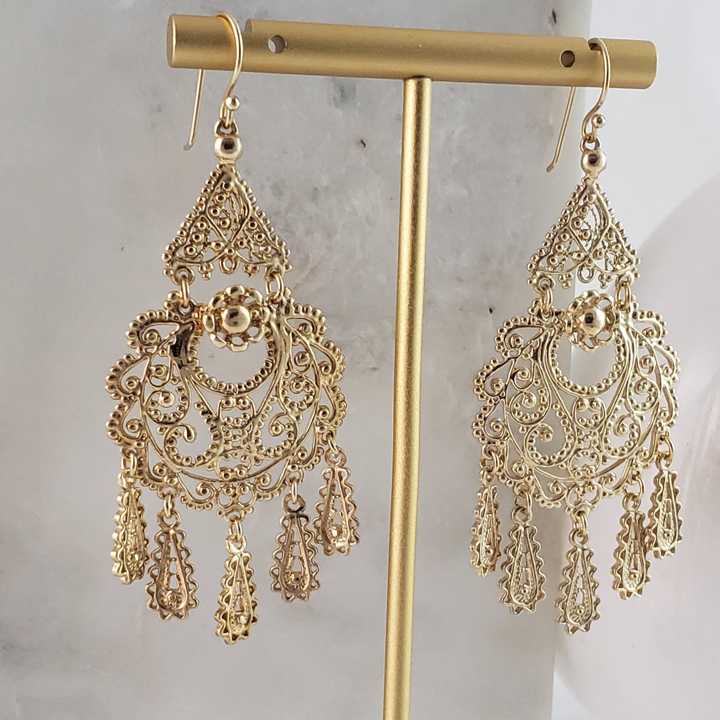 Filigree Chandelier Dangle Earrings