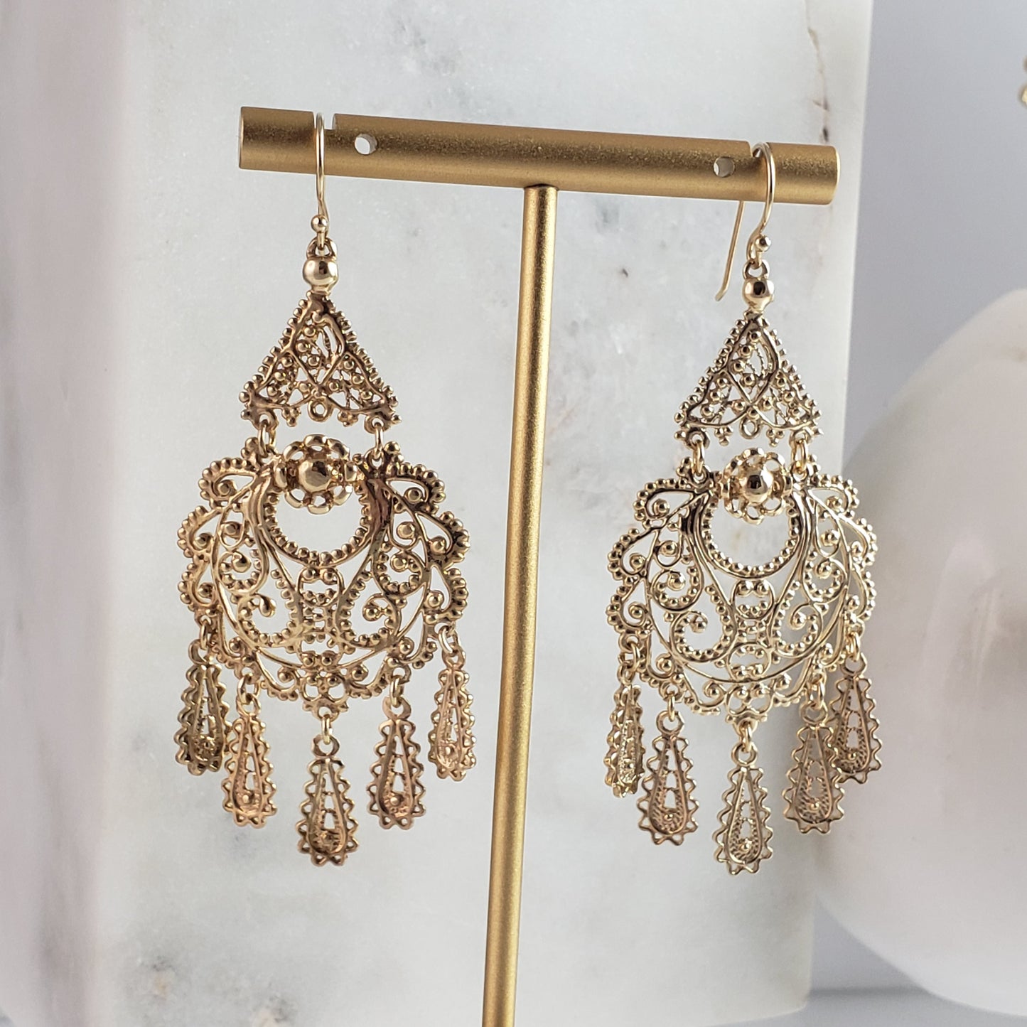 Filigree Chandelier Dangle Earrings