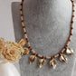 Carnelian Floral Leaf Necklace