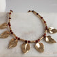 Carnelian Floral Leaf Necklace