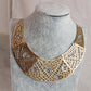 Cleopatra Gold Maximalist Geometric Statement Bib Necklace