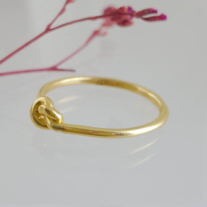 Minimalist Knot Gold Ring - 10k,14k,18k - TurkishBling