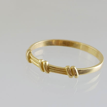 Minimalist Braid Gold Ring - 10k,14k,18k - TurkishBling